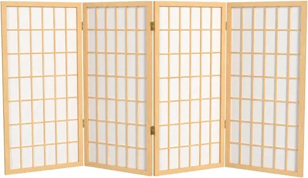 Oriental Furniture 3 ft Tall Window Pane Shoji Screen