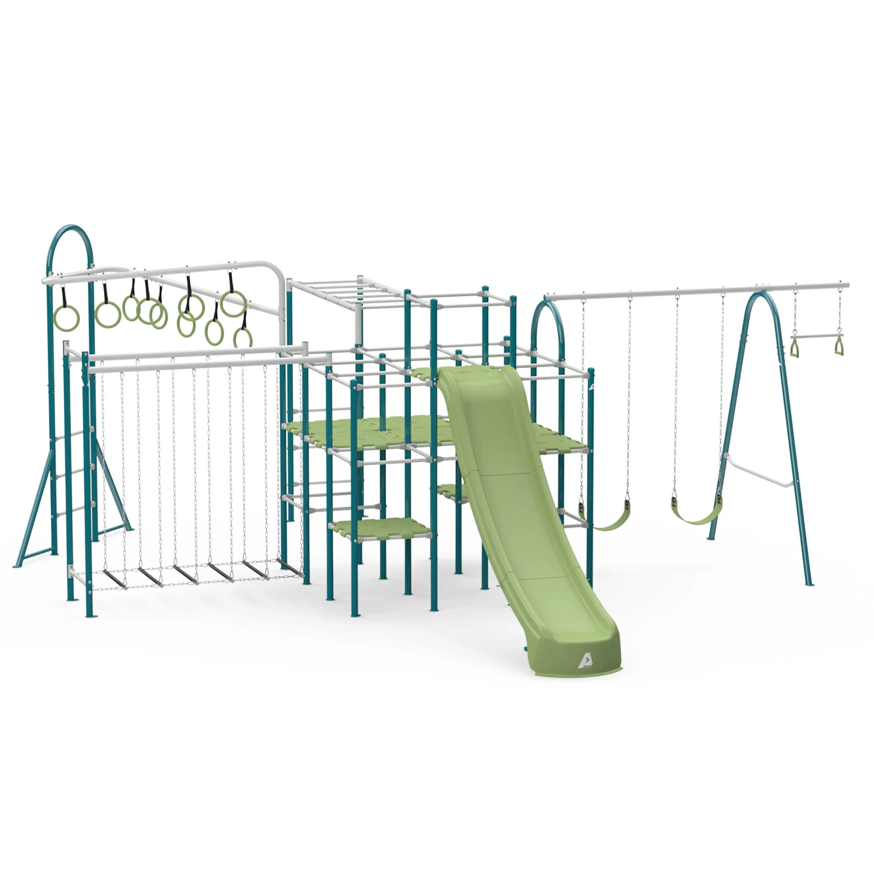 ActivPlay Base Camp Playground + Hanging Bridge, Jungle Line, Monkey Bars - Kids