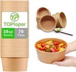 TOPtoper 35 oz Large Paper Bowls 70 Pack