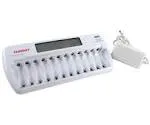 Tenergy TN160 12-Bay AA/AAA NiMH/NiCd LCD Smart Charger + 24 Pcs Tenergy AA 2600mAh NiMH Rechargeable Batteries, White