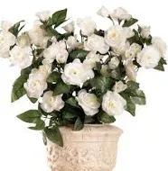 Artificial Floral Rose Bushes - Set of 3, Maintenance Free