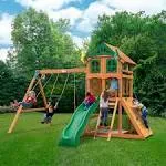 Avalon Swing Set with Wood Roof Gorilla Playsets