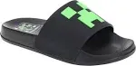 Minecraft Boys' Sport Slide Sandals, 15th Anniversary Comfort Casual Pool Slide Outdoor, Black,Size 1-2, Men's