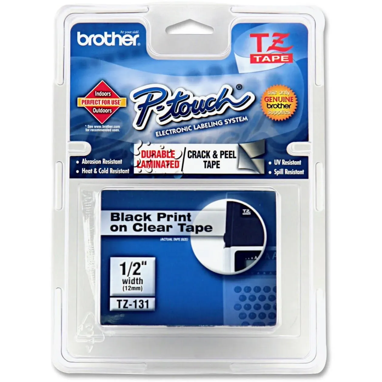 Brother TZ131 Black On Clear Labeling Tape