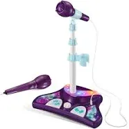 Kids Karaoke Machine Purple 2 Microphones Adjustable Stand