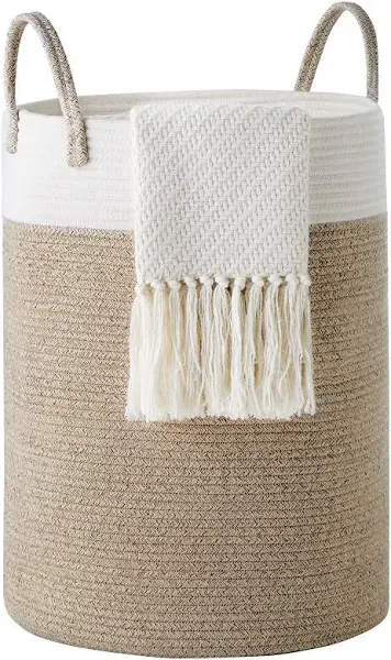 Cotton Rope Laundry Hamper by  58L - Woven Collapsible Laundry Basket - Cloth...