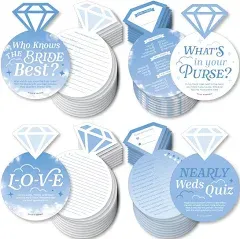 Big Dot of Happiness On Cloud 9-4 Bridal Shower Games - 10 Cards Each - Who Knows The Bride Best, Bride or Groom Quiz, Whats in Your Purse and Love - Gamerific Bundle