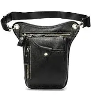 Leather Waist Pack Drop Leg Bag Men Women Belt Bum Bag Multi-Purpose Outdoor