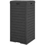 Outdoor Trash Can, 31 Gallon Garbage Can with Tiered Lid and Drip Tray, Water...