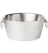 BREKX Hammered Stainless-Stee<wbr/>l Beverage Tub, Double-Walled Insulated Anchored...