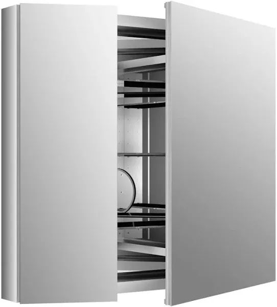 Verdera 34 In. W X 30 In. H Recessed Medicine Cabinet in Anodized Aluminum, Silv