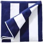 Blue Striped Cotton Single Beach Towel