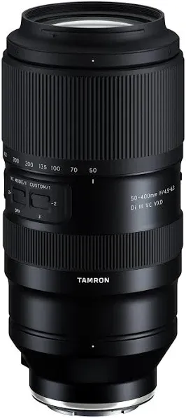 Tamron A067Z 50-400mm F4.5-6.3 Di Iii VC VXD Zoom Lens for Nikon Z Mount Camera (Black)