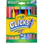 Crayola Retractable Markers, Clicks - 10