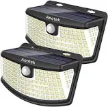 Aootek Solar Motion Sensor Lights 120 LEDs with Lights Reflector Wide Angle