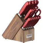 Hampton Forge 14 Piece Rorik Block Cutlery Set - Red