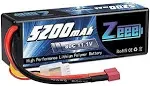 Zeee 11.1V 80C 5200mAh 3s Lipo Battery with Deans Plug Hardcase Battery for RC Car Boat Truck Helicopter Airplane Racing Models(2 Packs)