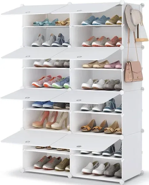 HOMIDEC Shoe Rack 8 Tier Shoe Storage Cabinet 32 Pair Plastic Shoe Shelves Organizer for Closet Hallway Bedroom Entryway