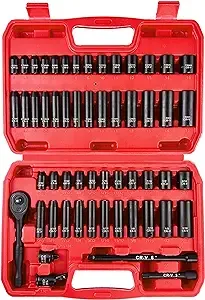 WETT 1/4" Drive Impact Socket Set 55 Piece SAE/Metric