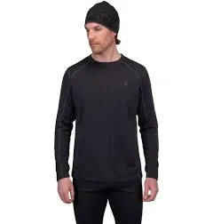 SPYDER Men&#039;s Midweight BASELAYER CREW TOP 029-Ebony Grey Size Small FREE SHP $59