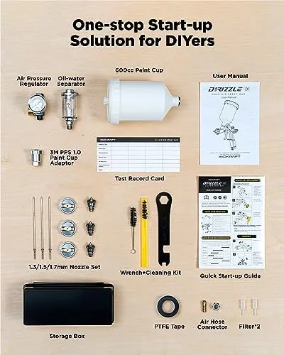 INOKRAFT DRIZZLE D1 LVLP Air Spray Gun Premium Kit Easy to Use - USED