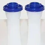 2 Pack of Tupperware Large Hourglass Salt and Pepper Shakers, Tokyo Blue