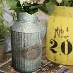 Vintage Industrial Farmhouse Chic Flowers and Plants Can with Handle (Does Not Come with Flowers)