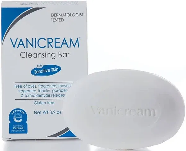 Vanicream Cleansing Bar 3.9 oz for Sensitive Skin, Pack of 4