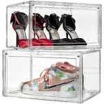 SneakerView Clear Shoe Boxes with Lid -360 Clear Plastic Stackable Sneaker Storage for Sneakerhead. Professional Grade Acrylic Shoe Display Case .