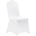 VEVOR 50 Pcs White Chair Covers Polyester Spandex Chair Cover Stretch Slipcovers for Wedding Party Dining Banquet Flat-Front Chair Covers