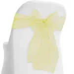 Lann's Linens - 10 Elegant Organza Wedding/Party Chair Cover Sashes/Bows - Ribbon Tie Back Sash - Yellow