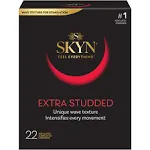 Skyn Condoms, Non-Latex, Lubricated, Extra Studded - 22 condoms