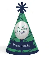 Par-Tee Time Golf Cone Happy Birthday Party Hats