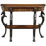 Powell Masterpiece Floral Demilune Console Table