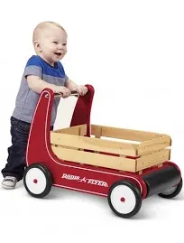 Walker Wagon Wood Child Push Walker Toddler Kids Activity Toy Baby Learning 