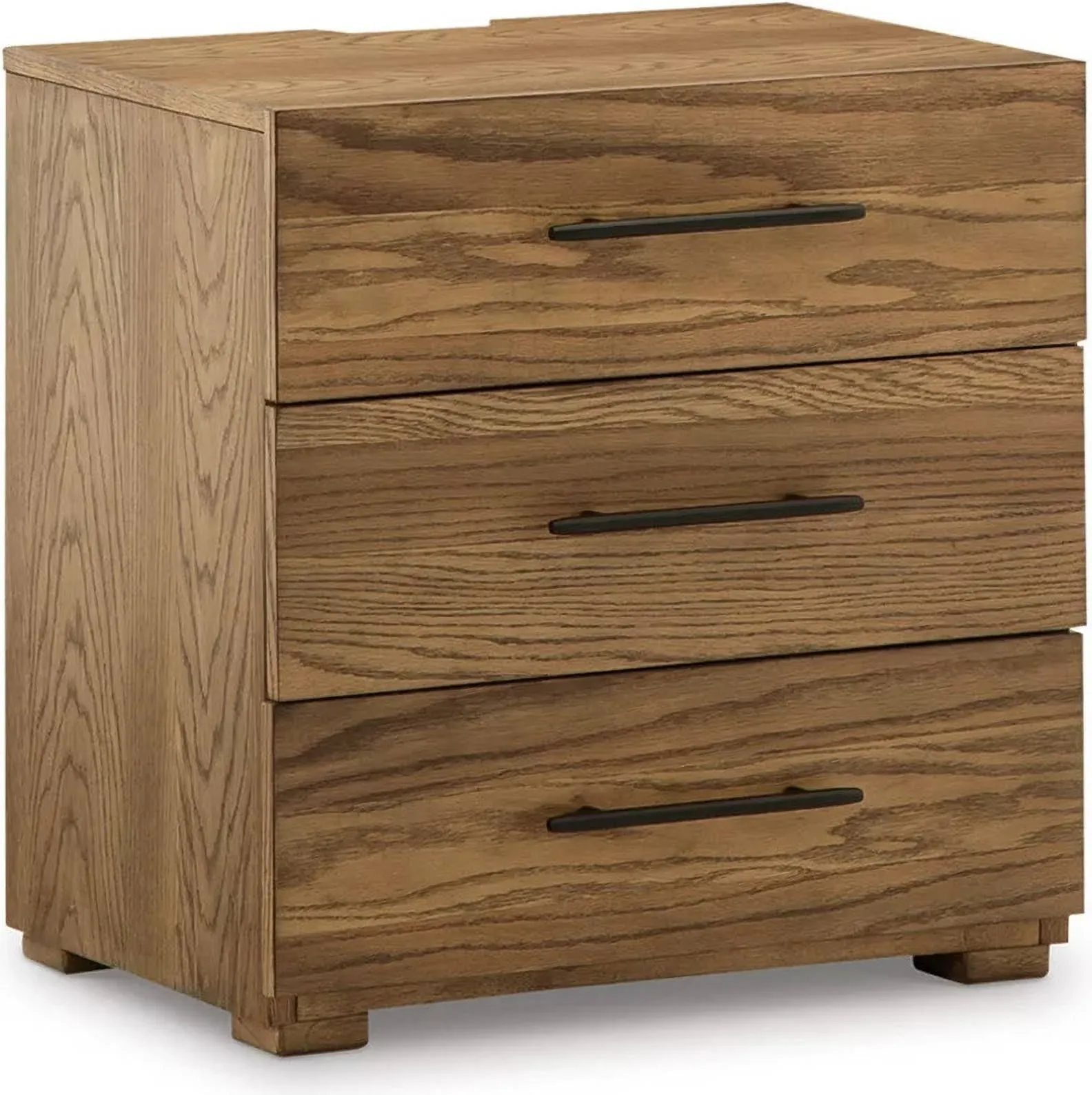 Signature Design by Ashley Dakmore Traditional 3 Drawer Night Stand with USB Charging Ports, Brown