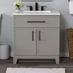 Style Selections Potter 30-in Gray Single Sink Bathroom Vanity with White Cultured Marble Top