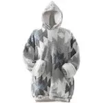 Cathay Home Coleman Oversized Wearable Sherpa and Micro-Mink Blanket Hoodie, ...