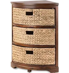 Ehemco Hampton Meadows 3 Tier X-Side Corner Table Storage Cabinet