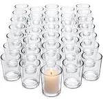 LETINE 36pcs Votive Candle Holders-Clear Glass Tea Light Candle Holders-Clear Candle Holders Bulk for Wedding Centerpieces/Home Table Decor/Propose/