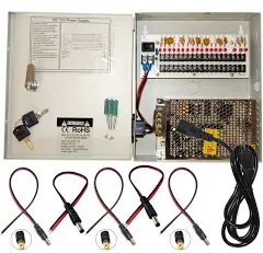 Evertech 16 Channel 12 Volt DC Output CCTV Distributed Power Supply Box for S...