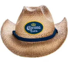 Men's Corona Extra Straw Beach Cowboy Hat with Curved Brim Tan