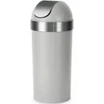 Modern Stainless Steel 16.5-Gallon Trash Can with Swing Lid - Indoor and Outdoor