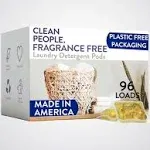 Hypoallergenic Fragrance-Free Laundry Pods - 96 Eco-Friendly Detergent Packs