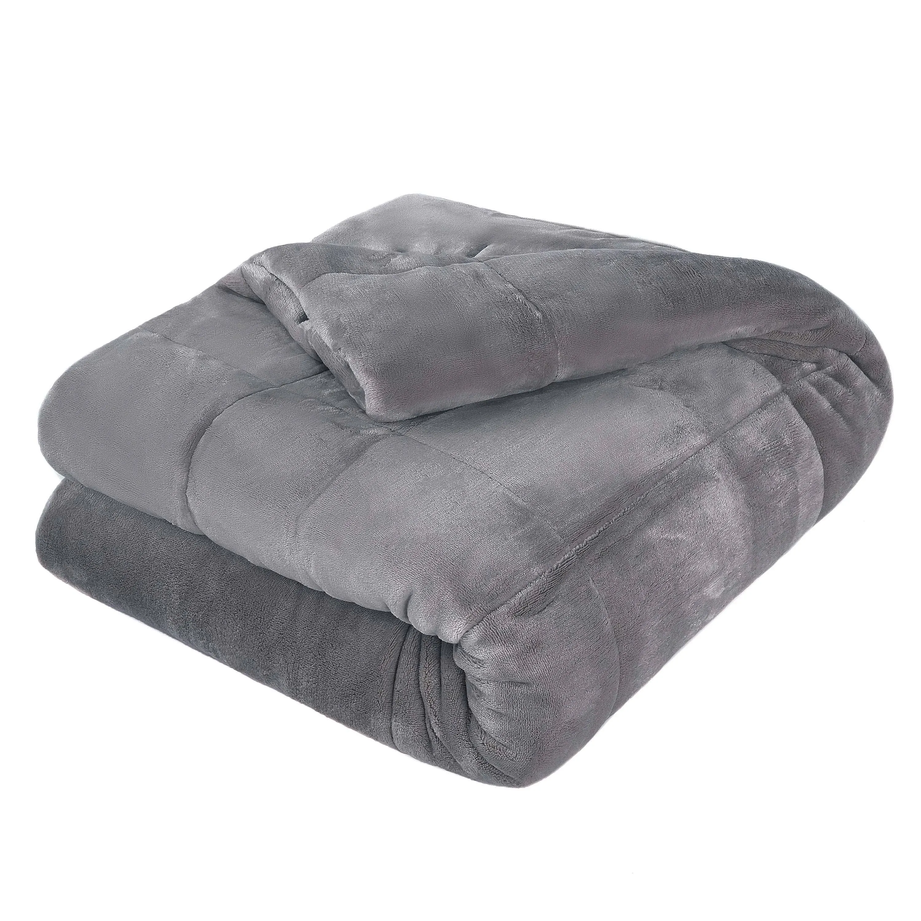 Vellux Plush Lux Blanket - Gray - Full/Queen