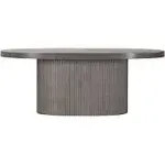 Armen Living Wave Oval Dining Table in Grey Concrete