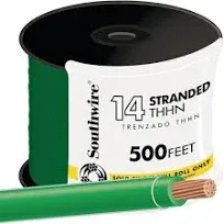 Southwire Building Wire Stranded Copper 14 Ga, 1 Conductor 15 Amp 600 V 90 Deg C 500 ' Green