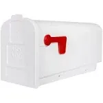 Gibraltar Mailboxes Parsons Medium Capacity Rust-Proof Plastic White, Post-Mount Mailbox, Pl10w0201