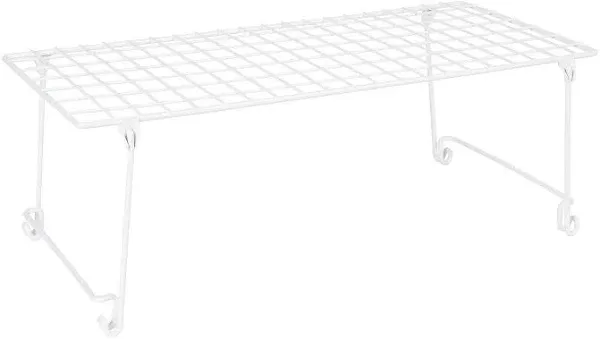 ClosetMaid Stack and Hang 21.5'' x 10.75'' x 7.87'' Stainless Steel Wire Shelf Organizer Unit for Closets, Kitchen, and Laundry Rooms, White