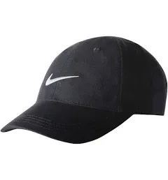 Nike Boy&#039;s Swoosh Baseball Cap Hat Adjustable Anthracite &amp; White New With Tags 